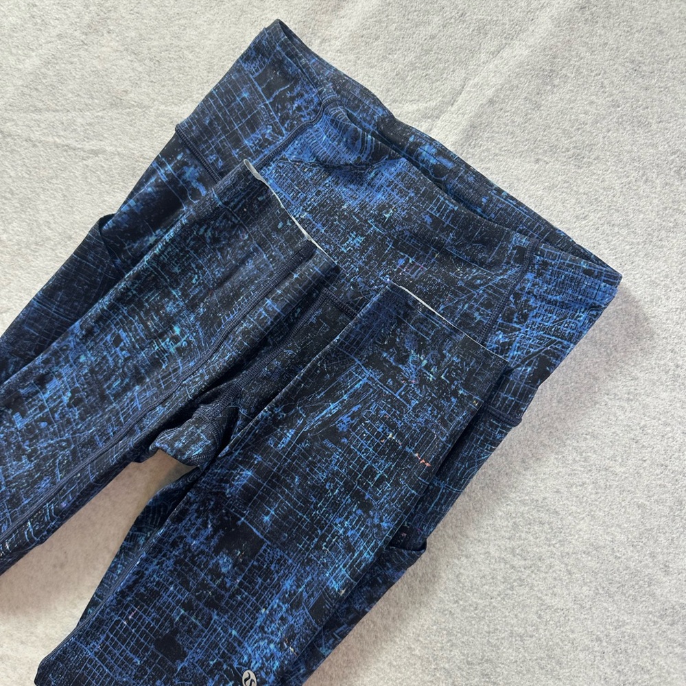 Lululemon Fast & Free 7/8 Tight II *Nulux 25" City Lights Multi Black Size 4 - Picture 6 of 6